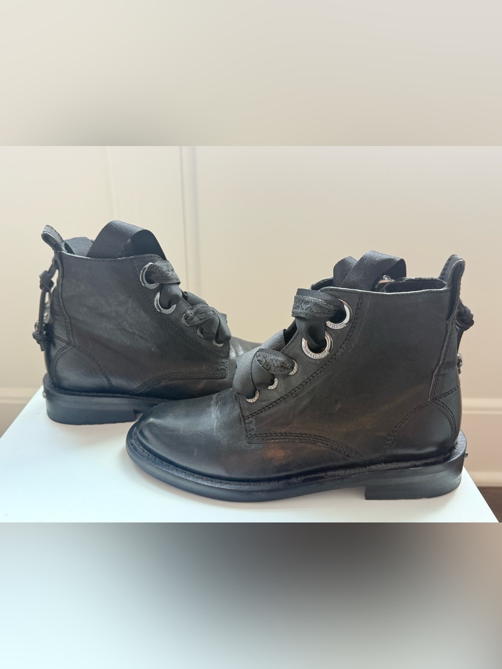 Zadig & Voltaire - Sz 38 - perfect cond. Black Leather Loreeen Roma Boots